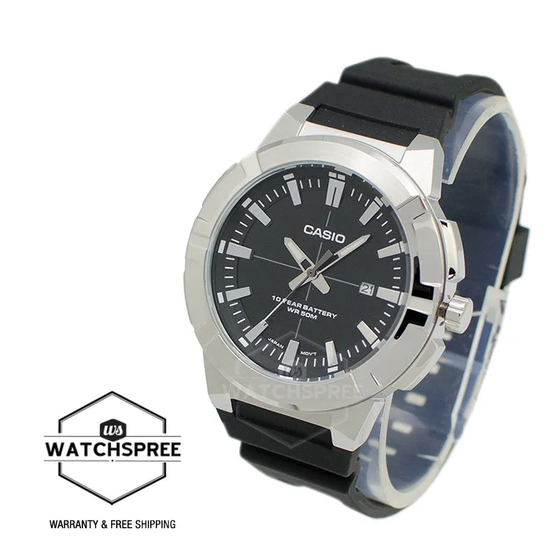 Casio Men's Analog Black Resin Band Watch MTPE172-1A MTP-E172-1A