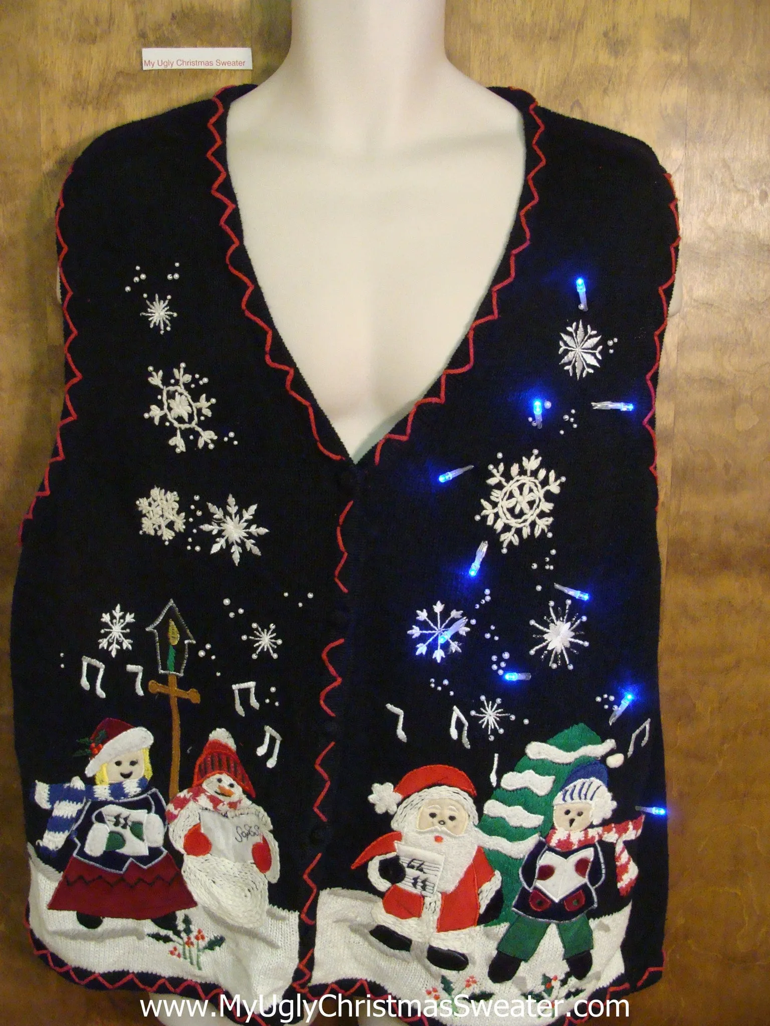 Snowman Party Cute Christmas Sweater Vest with Lights