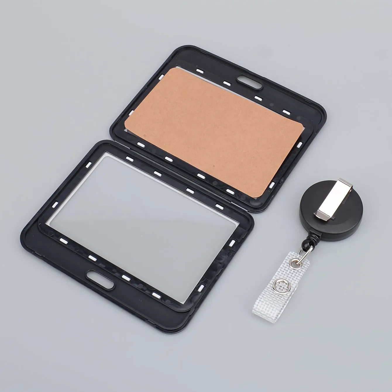 Stylish Black Horizontal Work Card Holder  1 Piece